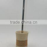 Polyresin Sandstone Bathroom Accessories Set With Hemp Rope thumbnail-5