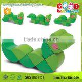 Wooden Educational Kids Game Eco Friendly Bendy Spine Snake Cute Animal Toy