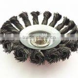 4-Inch Knot Twisted Steel Wire Brush Disc With Curled Selvedge Cup,twist and Slim Disc thumbnail-2