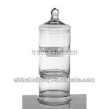 Clear Glass Storage Jar 3 Tier thumbnail-1