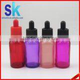 30ml Red Purple Pink Glass e Liquid Bottles With Child Tamperproof Cap thumbnail-1