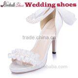OEM Wholesale White Wedding Shoes Ladies Heels Size 34-41 Small Order thumbnail-1