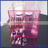 Clean Black Polished Acrylic With Wholesale Acrylic Makeup Organizer With Drawers thumbnail-2