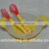 baby suction bowl with temperature sensor spoon and fork