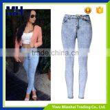 Europestyle in European Grand Women's High Waist Snowflakes Denm Pants Feet Pants Slim Pants thumbnail-1