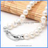Wholesale White Rhodium Plated 925 Sterling Silver Lobster Spring Clasp With End Cap For Pearl Jewelry SC-CZ040 thumbnail-6