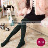 Sexy White Polka Dots Print Pattern Opaque Stockings Tights 5 Colors thumbnail-2
