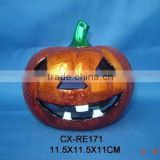 Lantern grinning porcelain pumpkin