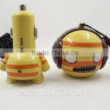 2 in 1 5V 2.1A Hangings Cartoon Monster Design Micro USB Car Charger thumbnail-2