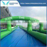 Long Crazy Singel/double/three Lane Slide the City , Inflatable Water Slip n Slide for Adult