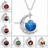 2016 Silver Plated Color Women Glass Cabochon Pendant Necklace Wholesale thumbnail-2