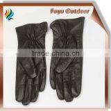 High-end Guangdong Long Black Waterproof Sheepskin Plain Style Mens Black Leather Gloves