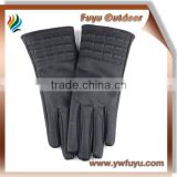 black ladies cheap lined pu leather gloves