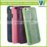 3D Deisgn Croco Pattern PU Lagging Coating pc Cover for Iphone 6