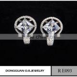 Sterling Silver Cut Cubic Zirconia Stud Earrings thumbnail-5