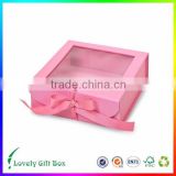 New Style Paper Gift Pull folding Packaging Box with Transparent PVC Window