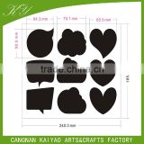 custom die cut various shape black chalkboard adhesive sticker