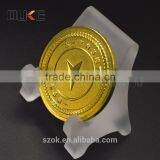 Small Size Desktop Frosted Acrylic Coin Display Stand thumbnail-1