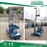 Hotel Indoor Aerial Working Equipment 8M 200KG Mast Single Person Electric Hydraulic Lifting Platform Price