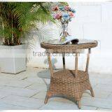 Natural Handmade Rattan Wicker Set: 2 Lounge Arm Chairs With Cushions and Table thumbnail-2