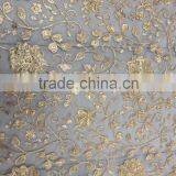 Zari Thread Embroidery on Net Fabric