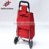 No.1 Yiwu Exporting Commission Agent Wanted Good Quality Red Fodable Shopping Trolley With Bag With White Dots thumbnail-2