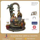 4.5 Inch Resinic Religious Items Home Functionality Decoration Holy Family Statue Rotatable Music Box thumbnail-4