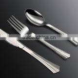 colorful box packiing disposable silver gold plated plastic cutlery set