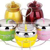 5pcs stainless steel seasoning pot spice container set