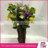 Factory Direct Sale Natural Silk Flowers in Vase for Decorating Room and Christmas Tree