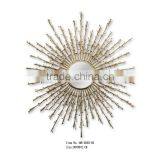 Gold Mirror Hammered Metal Frame Mirror thumbnail-4