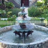 Outdoor Garden Decoration Metal Bronze Dolphin Fountain Sculpture thumbnail-1
