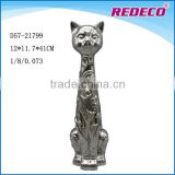New Product Electroplated Big Ceramic Cat Statue