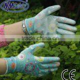 NMSAFETY Printed Ladies PU Glove/ Gardening Glove Builders Gloves thumbnail-1