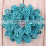 Hot Cutting Fabric Flower With Rhinestone Center for Kids Hair Accessories thumbnail-4