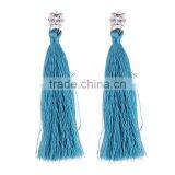 Bohemian Jewelry Zircon Gems With Long Colorful Tassel Charms Earrings for Women thumbnail-2