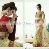 Heavy Embroidery Designer Saree Soft Net Pallu+Bemberg Silk Skirt With Jequard Blouse thumbnail-1