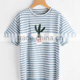 2017 New Arrival High Quality Custom Cheap Hot Sale Fashion Kids Cotton Short Sleeve Wholesale Striped T-shirt thumbnail-1