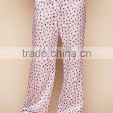 2017 MGOO Customized Pattern Printing Silk Pyjamas Long Sleeve Piping Pocket Satin Sleepwear Set For Women thumbnail-3