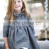 Brand New Girls Dresses Wholesale grey 2 piece long sleeve Dress autumn Party elegance Kids Dresses