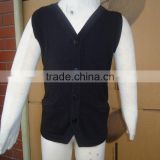 baby kids v-neck button down sleeveless sweater vests with pockets
