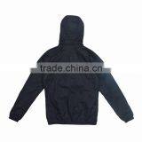 Single Plain Black Removable Hood Mens Fall Jacket thumbnail-4