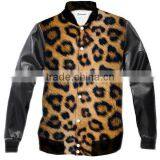 Leather Sleeve Sweatshirt Winter Mens Jacket Made in China thumbnail-1