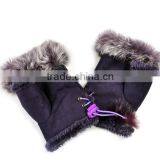 2015 New Women's Rabbit Fur Hand Wrist Fingerless Warm Winter Gloves 3379 thumbnail-5