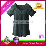 Plain Round Neckline Sleeve Hemp Blank T-shirt thumbnail-1
