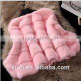 2016 Casual Woman Overclothes Rex Rabbit Fur Coat Lady Faux Fur Stylish Coat for Winter thumbnail-5