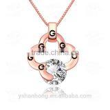Fashion Plating Rose Gold Zircon Pendant Necklace thumbnail-2