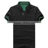 Custom Latest and New Summer Style Solid Colour v Collar Polo Men Shirt Wholesale for Sale thumbnail-3