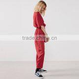 Vintage Touch Wrap Over Half Sleeve Printed Peasant Jumpsuit for Lady thumbnail-2
