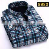 Custom Lined Plaid Flannel Warm Slim Fitted Hawaiian Shirt Latest Shirt Designs for Men 2015 thumbnail-5
